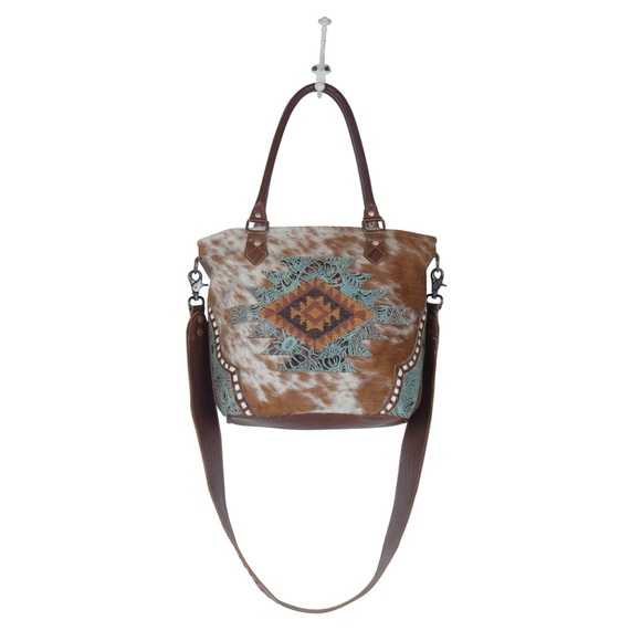 MYRA BAGS AZURE PATTERNED LEATHER & HAIRON BAG - Picture 5 of 6